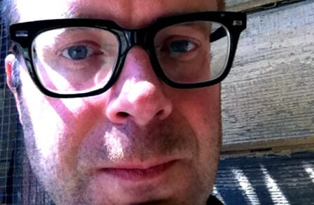 Close-up color photograph of poet Graham Foust