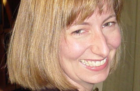 Side profile of writer Rebecca Dunham.