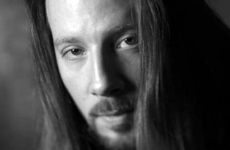 Black and white photograph of poet Bryan D. Dietrich