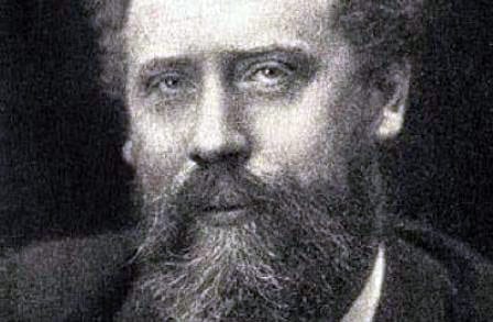 Headshot of poet William Ernest Henley.