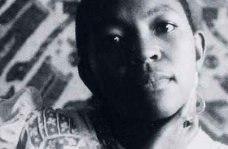 Black and white headshot of the poet Ai