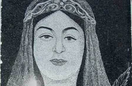 Black and white illustration of Rabi'a