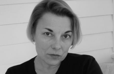 Black and white headshot of poet and children's book author Elizabeth Spires