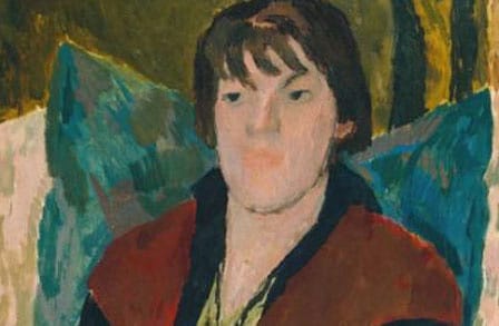 Oil on canvas portrait of poet Helen Dudley