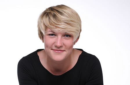 Color photograph of poet and playwright Caroline Bird