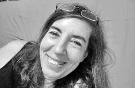 Black and white photograph of poet, translator and editor Rebecca Seiferle