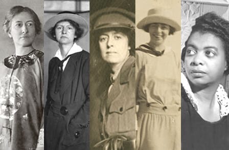 Photos of Harriet Monroe, Alice Corbin Henderson, Eunice Tietjens, Marion Strobel, Margaret Danner