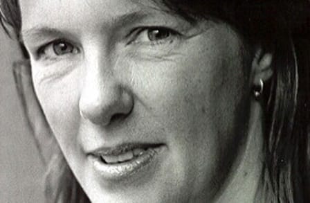 Black and white portrait of Kathleen Jamie