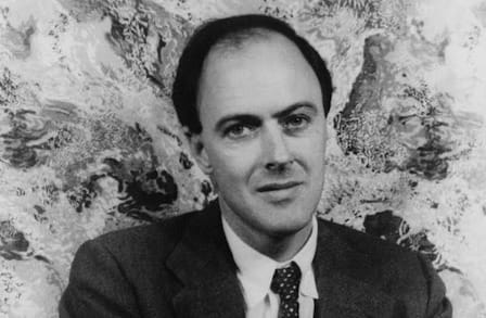 Black and white image of Roald Dahl.