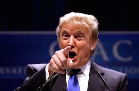 Image of Donald Trump pointing a finger.