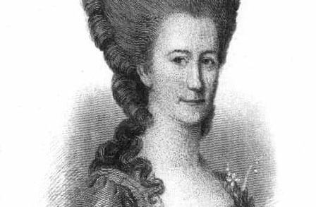 Black and white etching print of Scottish songwriter Susanna Blamire
