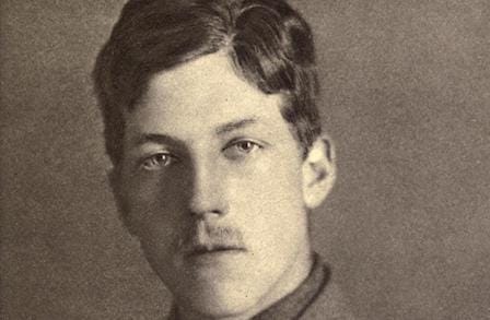Sepia headshot of writer  Charles Hamilton Sorley