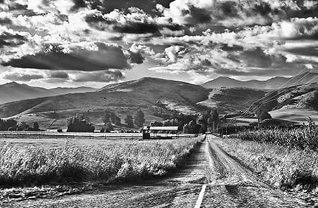 Landscape of a hilly frontier