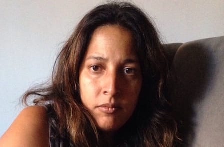 Color photograph of poet Prageeta Sharma