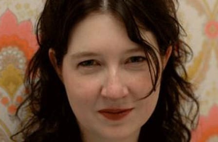 Color photograph of American poet Matthea Harvey