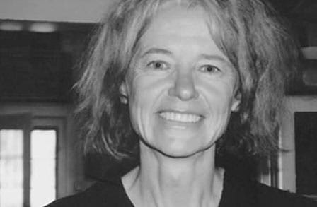 Black and white photograph of American poet Melissa Kwasny