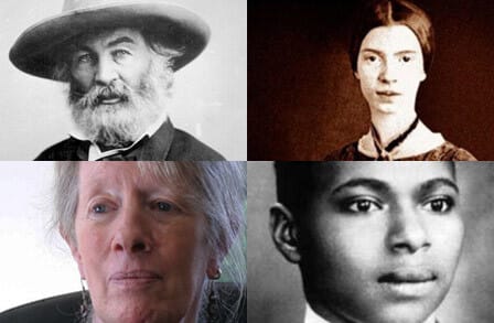 Portraits of Walt Whitman, Emily Dickinson, Lyn Hejinian, Countee Cullen