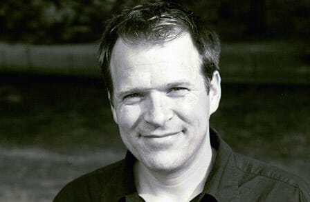 Black and white photograph of writer James Hoch