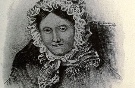 Black and white illustration of British Romantic poet Dorothy Wordsworth.