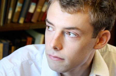 Color photograph of American poet Nate Klug