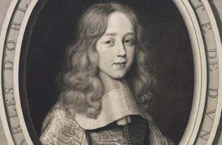 Etching print of the late 14th century French poet Charles d'Orleans