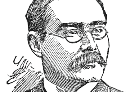 Illustration of Rudyard Kipling.