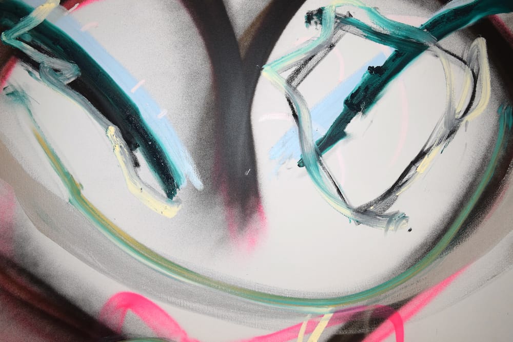 Detail of abstract painting by Robert Fernandez