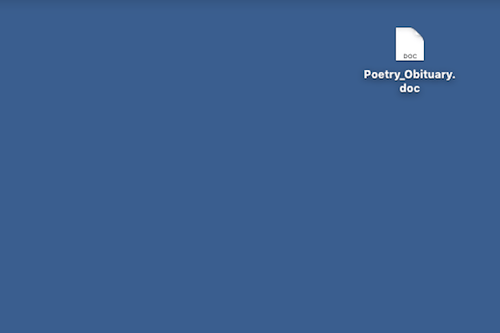 Poetry Obituary doc icon on a desktop