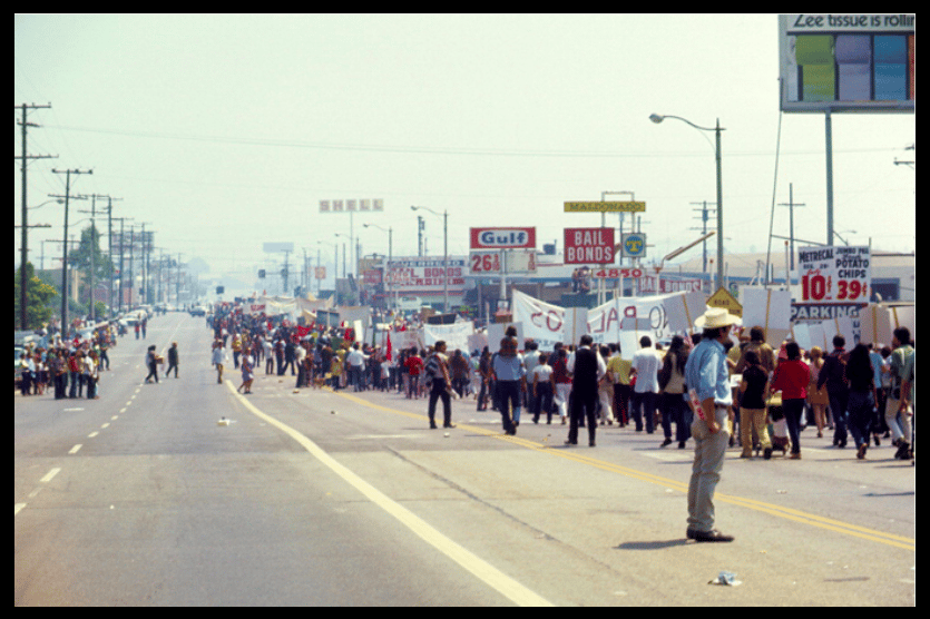 Oscar Castillo, Street View August 29th Chicano Moratorium, 1970.