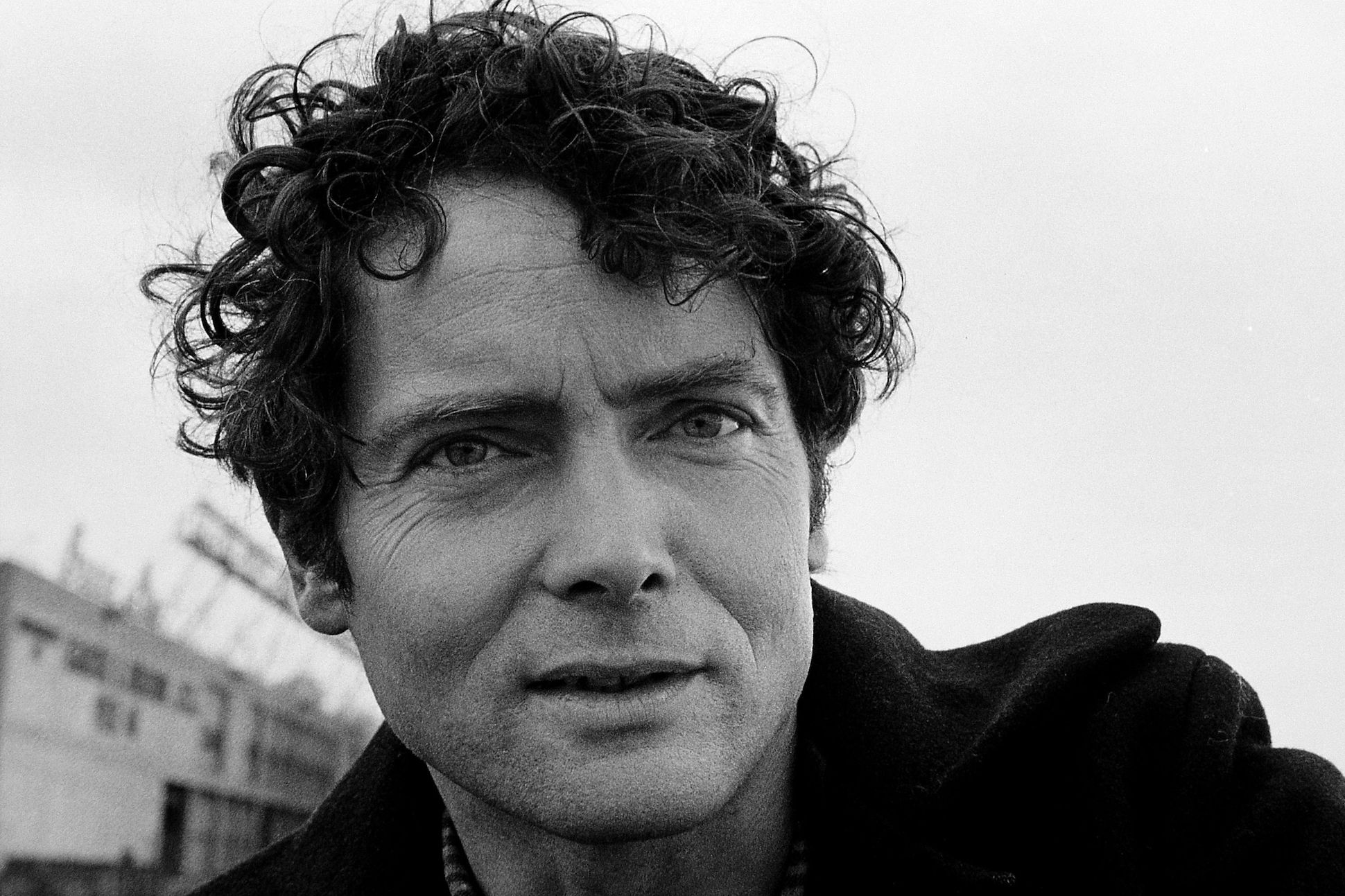Black and white image of the poet W. S. Merwin circa 1960s.