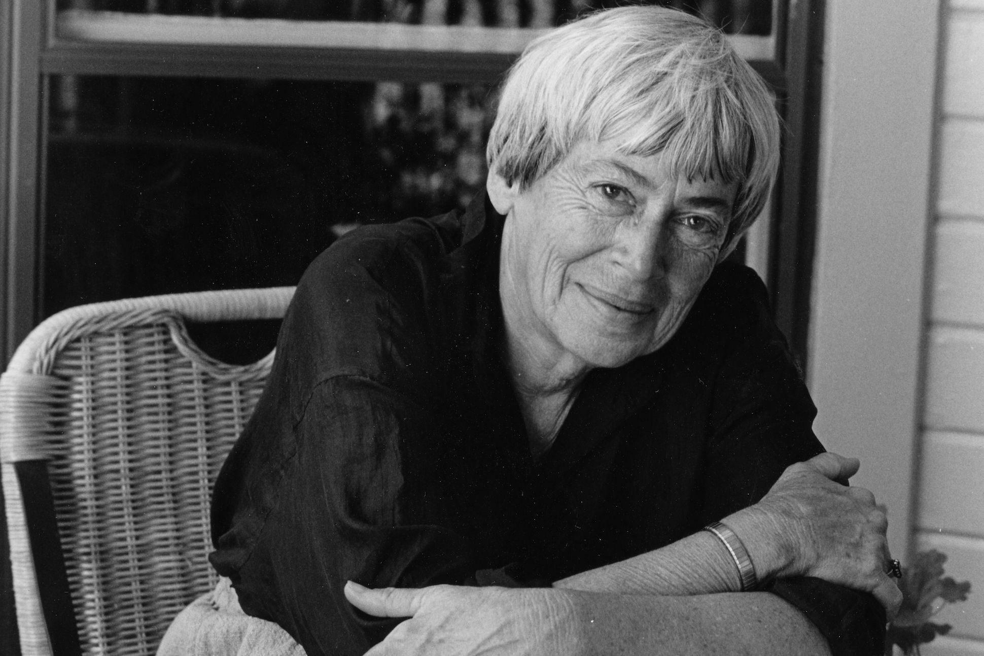 Black and white image of the poet and novelist Ursula K. Le Guin.