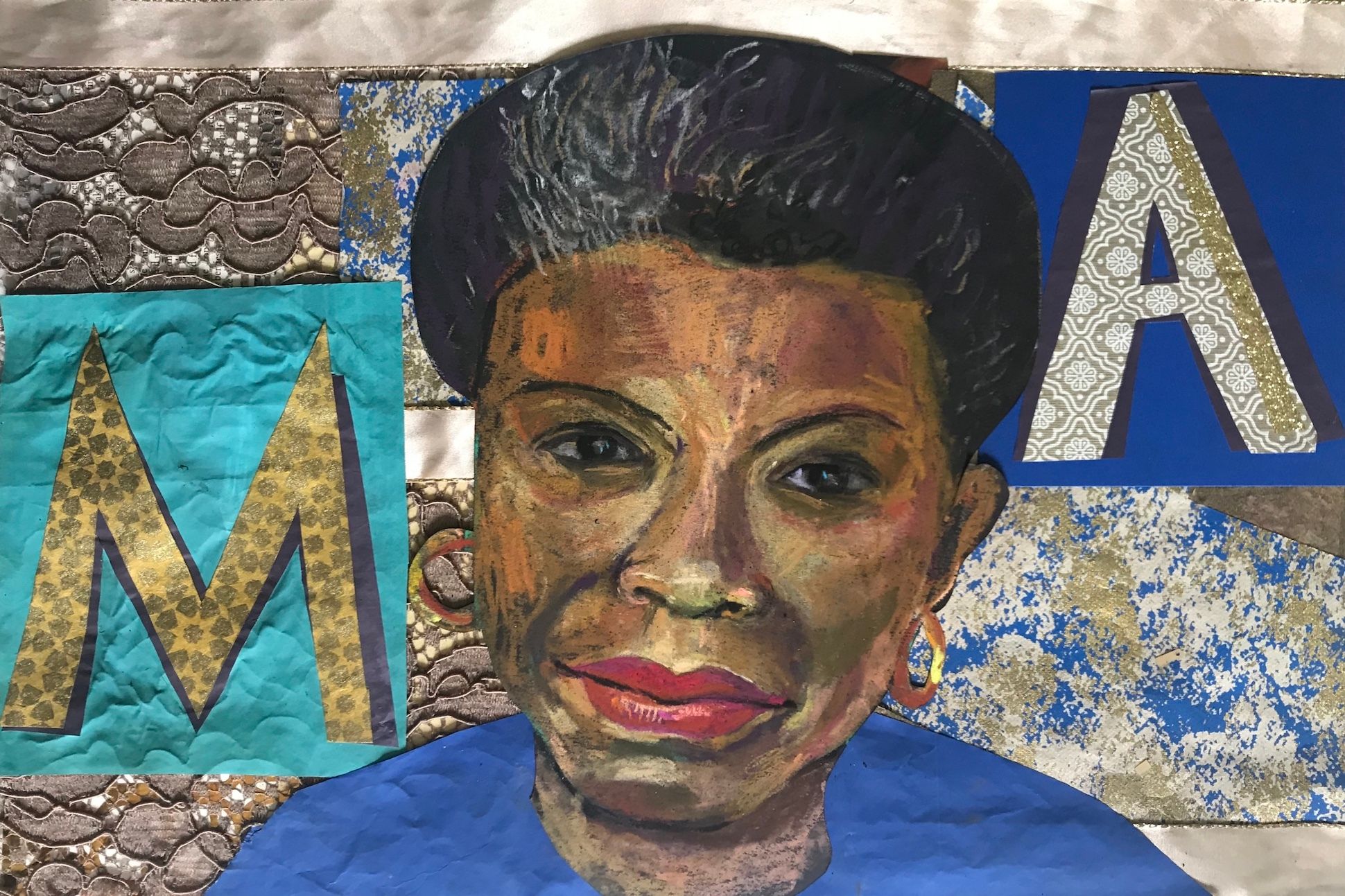 Illustration of the poet Maya Angelou.