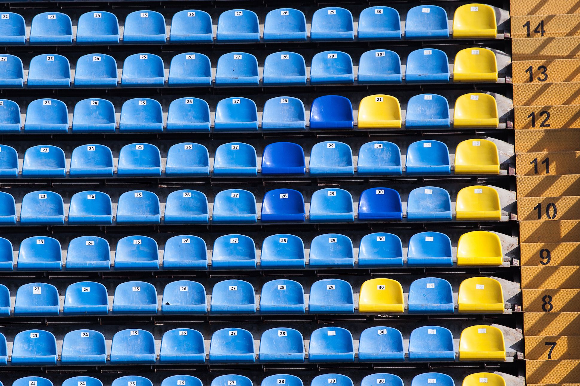 Image of a rows of stadium seats