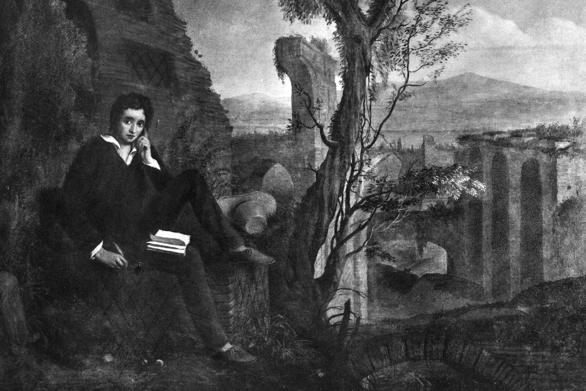 A painting of the poet Percy Bysshe Shelley (1792 - 1822), in Rome, by Joseph Severn. (Photo by Hulton Archive/Getty Images)
