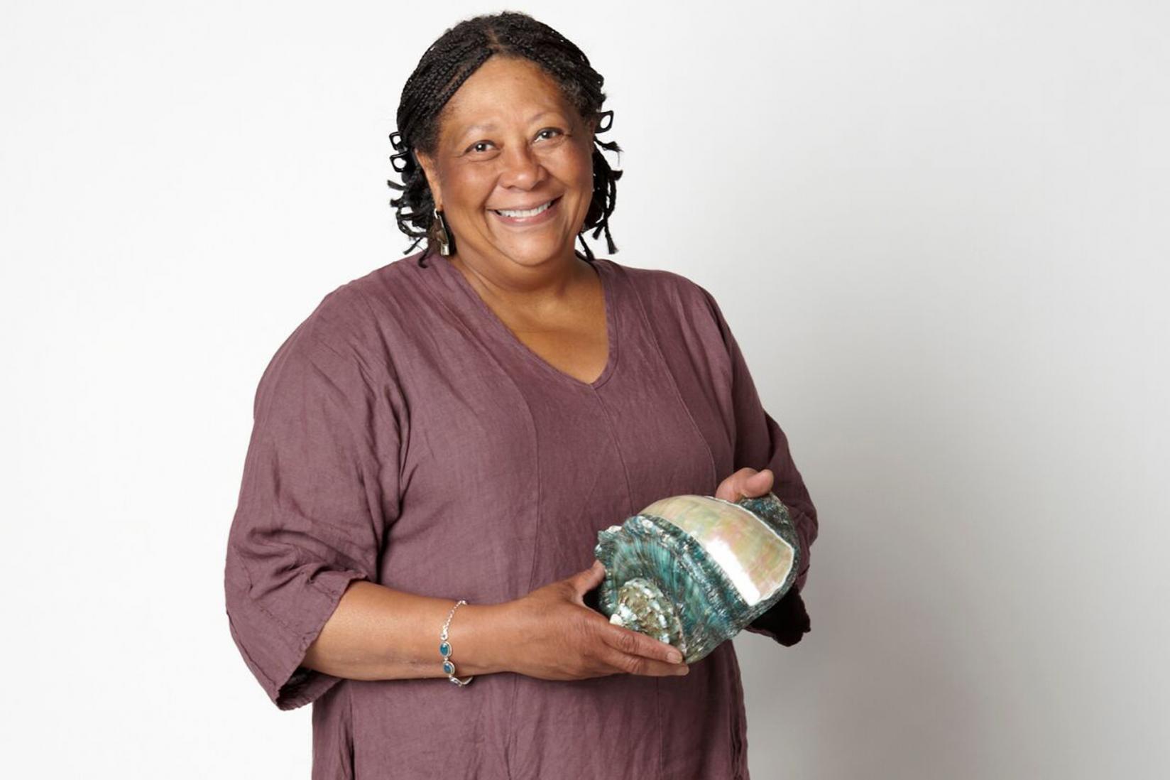 Marilyn Nelson Hires holding a shell
