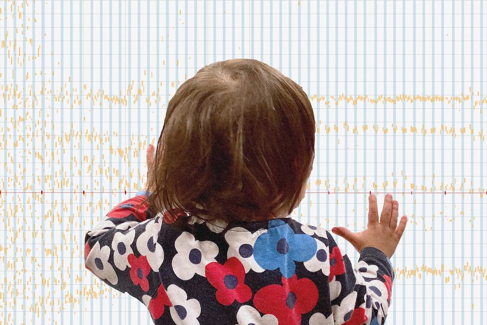 Collage image of Wen and a data visualization of her first year of nursing.