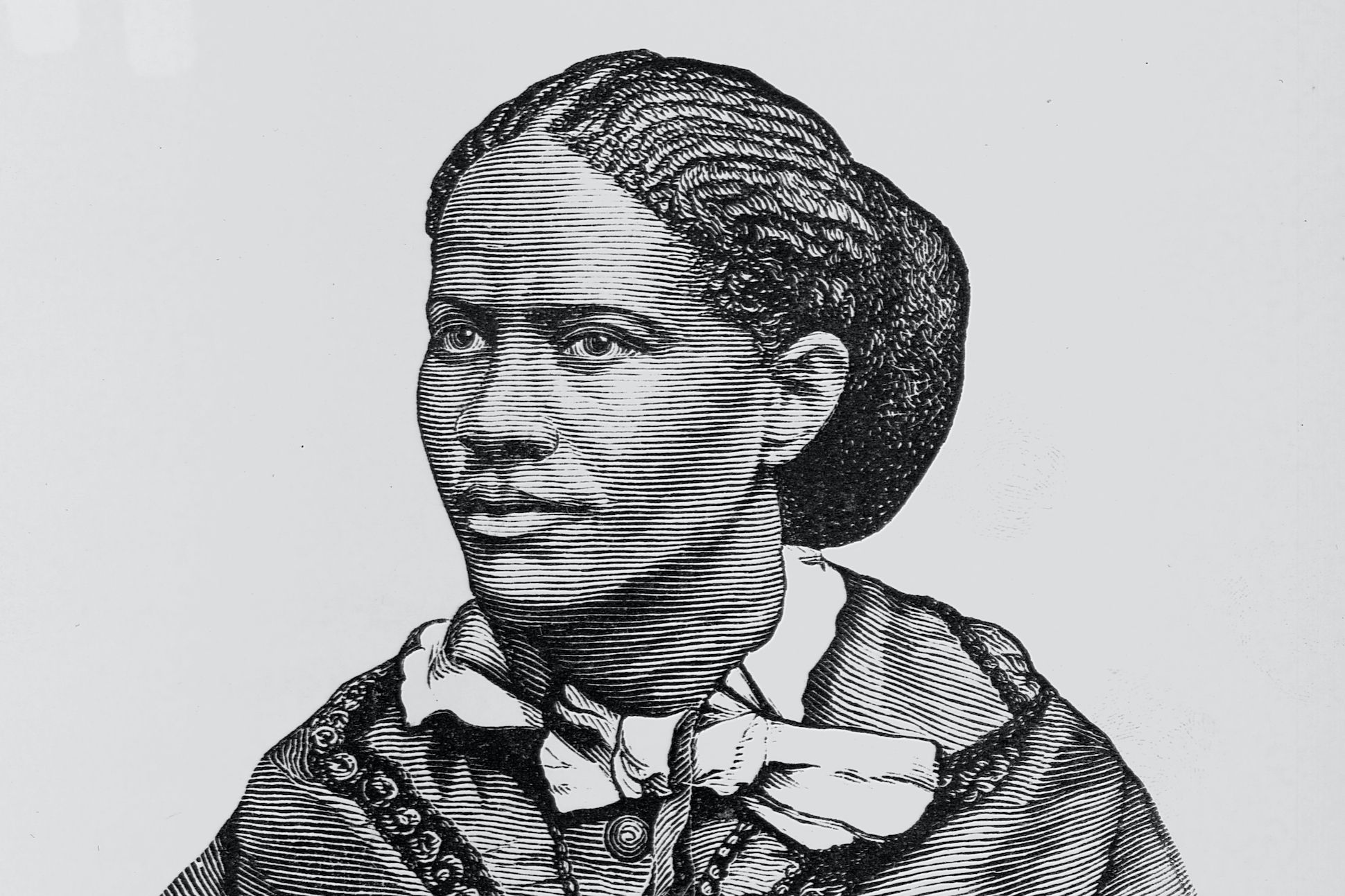 Engraved portrait of Frances Ellen Watkins Harper (1825-1911) from The Underground Railroad by William Still.