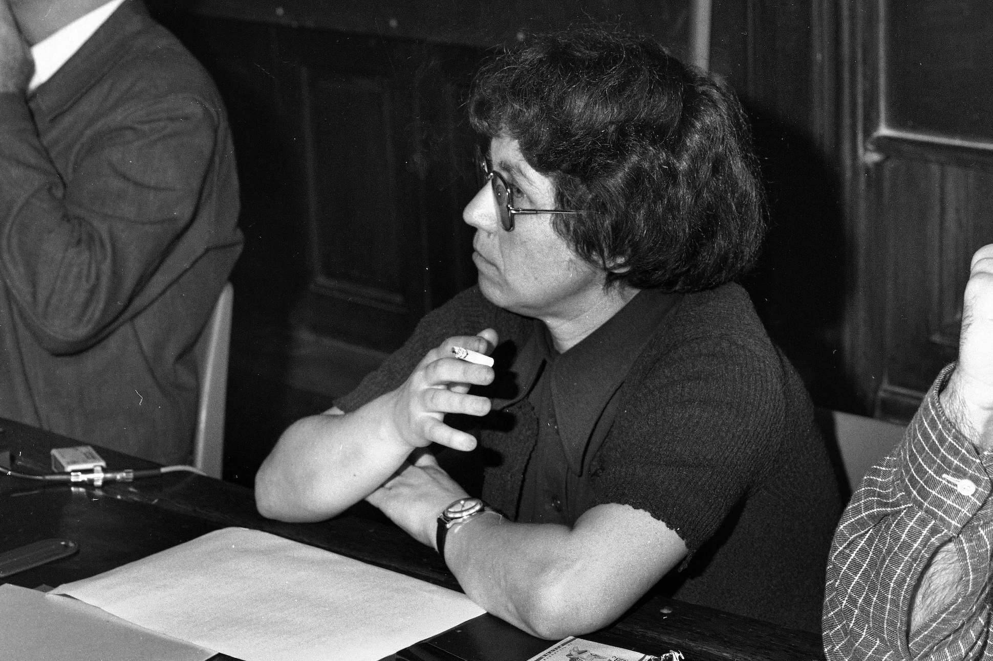 Natalya Gorbanevskaya, Soviet poetess, exile in France since 1976. Colloquium "Culture and Communist power" at the Sorbonne. Paris, 1979