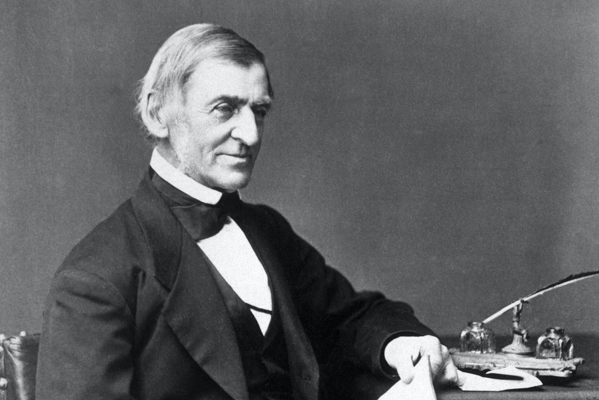 Ralph Waldo Emerson (1803-1882), the American poet and essayist, author of English Traits (1856) and Society and Solitude (1872).