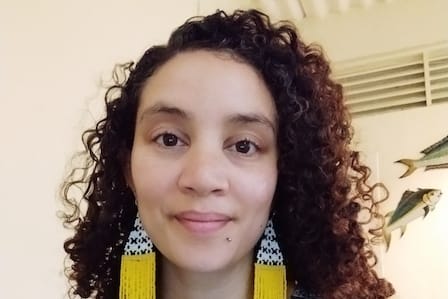 Woman with curly hair
