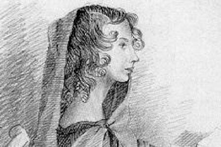 Drawing in pencil of Anne Brontë