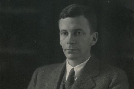 Black and white photo of poet Mark Van Doren