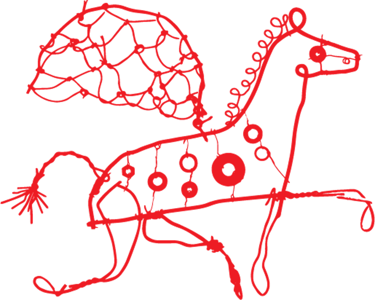 Red pegasus illustration