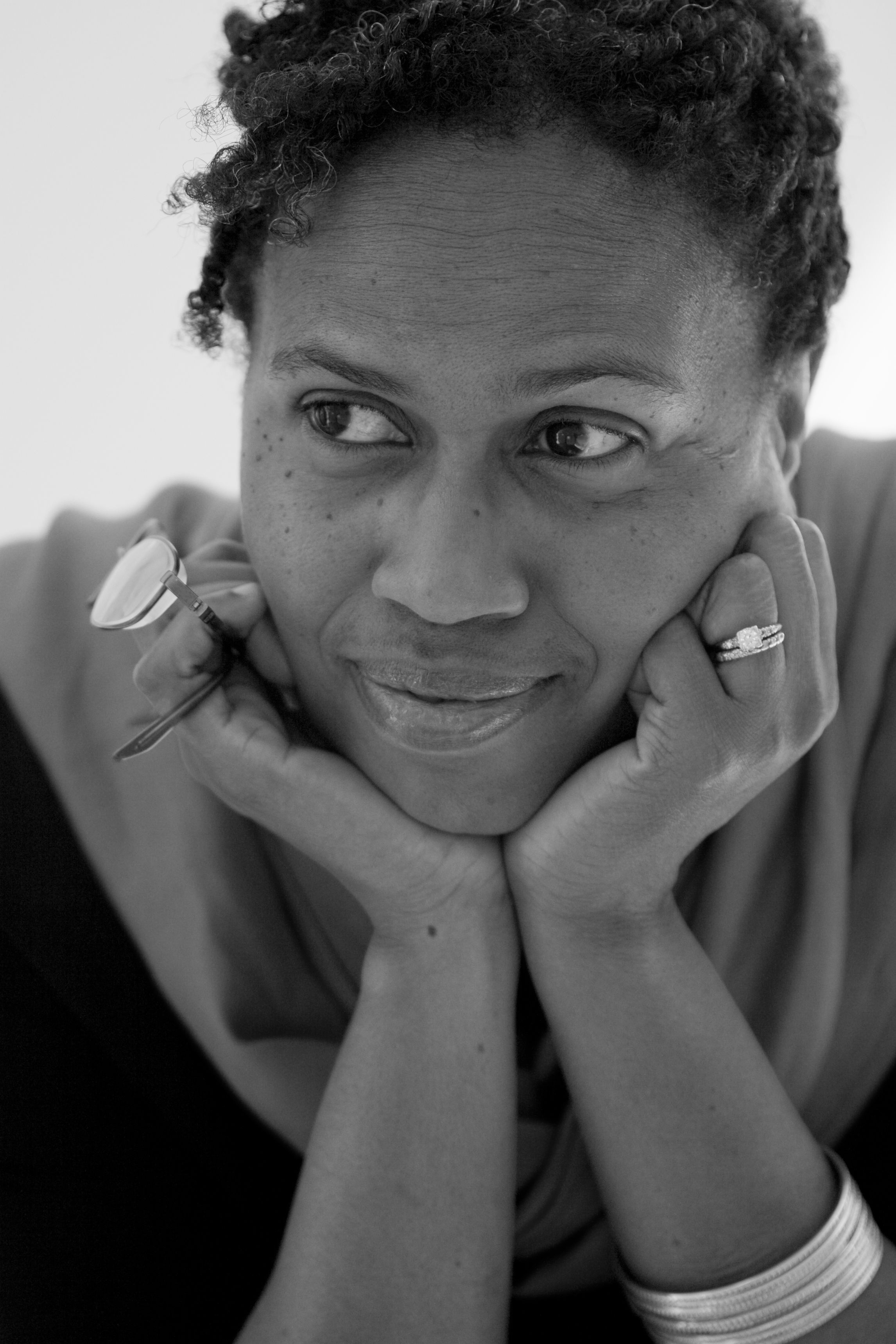 Black and white portrait of Janice N. Harrington